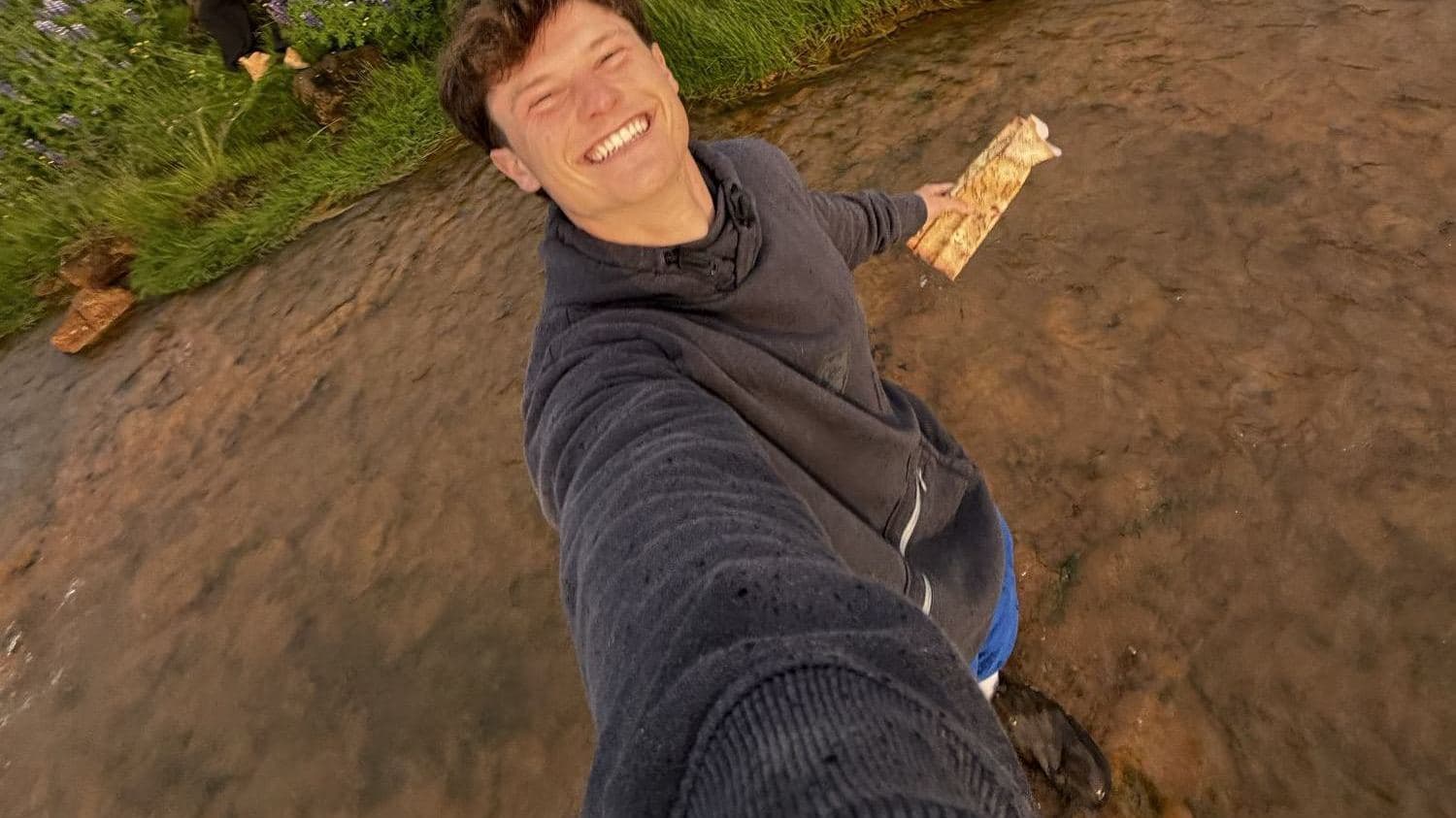 A treasure hunt clue found in a stream in rural Iceland